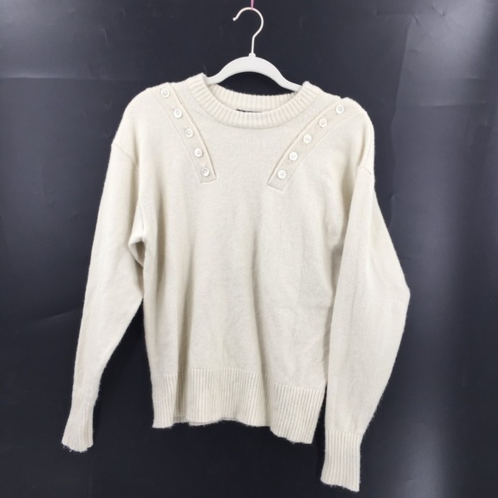Marissa Webb cashmere wool blend Cream Sweater nautical preppy‎ coastal S